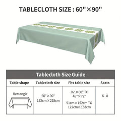 Printed Polyester Tablecloth Waterproof Rectangle Style