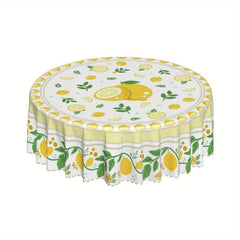 Polyester Cat Pattern Round Tablecloth - Waterproof Stain Wrinkle Resistant