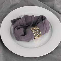 10pcs Golden Napkin Rings Solid Napkin Buckle Cast Iron Polished Metal Rings