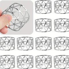 10pcs Golden Napkin Rings Solid Napkin Buckle Cast Iron Polished Metal Rings