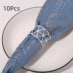 10pcs Golden Napkin Rings Solid Napkin Buckle Cast Iron Polished Metal Rings
