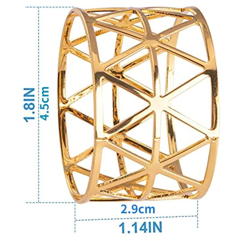 10pcs Golden Napkin Rings Solid Napkin Buckle Cast Iron Polished Metal Rings