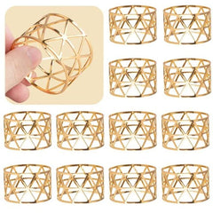 10pcs Golden Napkin Rings Solid Napkin Buckle Cast Iron Polished Metal Rings