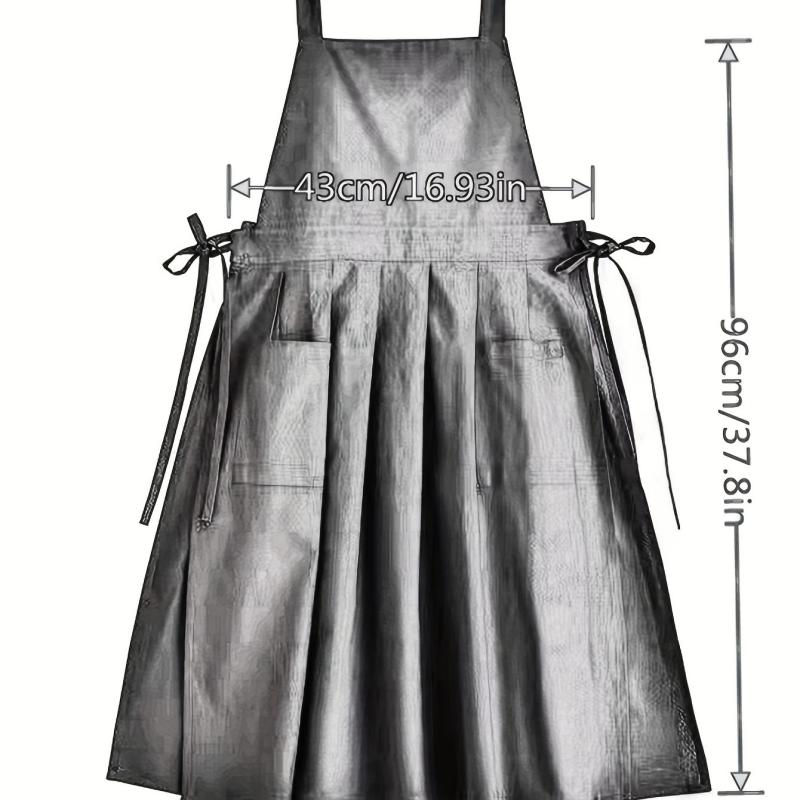 Large Cotton Apron with Pocket for Kitchen Baking Anti-Splash Floral Art