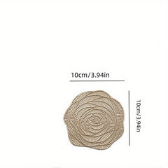2pcs PVC Rose Flower Placemats Reusable Anti-slip Table Mats