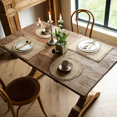 4pcs Jute Macrame Placemat Antiskid Boho Table Mat Indoor Outdoor Decor