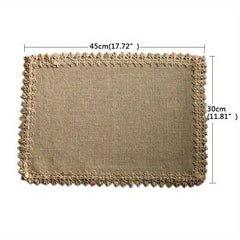 4pcs Jute Macrame Placemat Antiskid Boho Table Mat Indoor Outdoor Decor