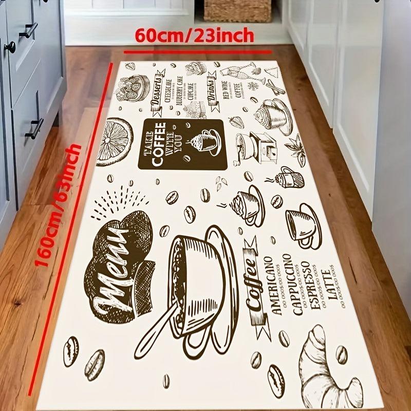 Coffee Kitchen Printed Anti slip Carpet Mat