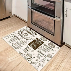 Coffee Kitchen Printed Anti slip Carpet Mat