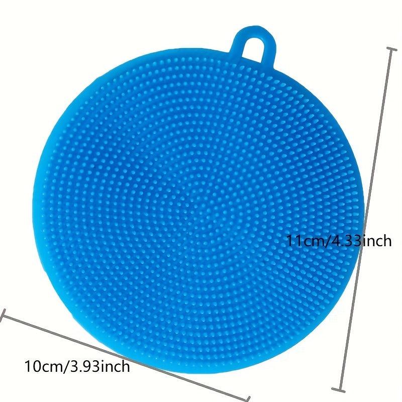 5pcs Round Silicone Dishwashing Cloth Kitchen Gadget