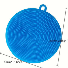 5pcs Round Silicone Dishwashing Cloth Kitchen Gadget