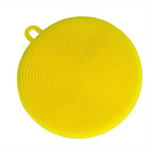 5pcs Round Silicone Dishwashing Cloth Kitchen Gadget