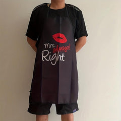 Mr Right Mrs Always Right Bibs Cooking Aprons BBQ Drawing Couples Men Women