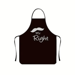 Mr Right Mrs Always Right Bibs Cooking Aprons BBQ Drawing Couples Men Women