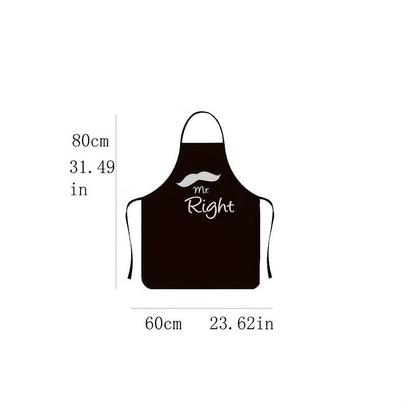 Mr Right Mrs Always Right Bibs Cooking Aprons BBQ Drawing Couples Men Women