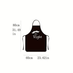 Mr Right Mrs Always Right Bibs Cooking Aprons BBQ Drawing Couples Men Women