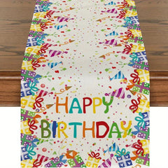 Happy Birthday Table Runner Polka Dot Hats Dining Table Decoration