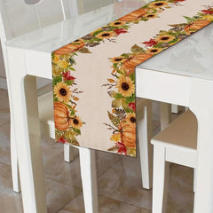 Fall Series Table Runner Thanksgiving Theme Polyester Table Cover