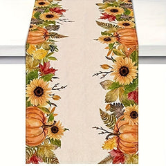 Fall Series Table Runner Thanksgiving Theme Polyester Table Cover