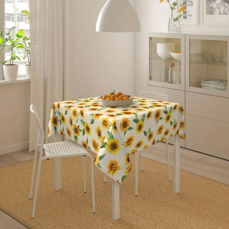Floral Printed PVC Tablecloth Waterproof Table Cover Home Decor