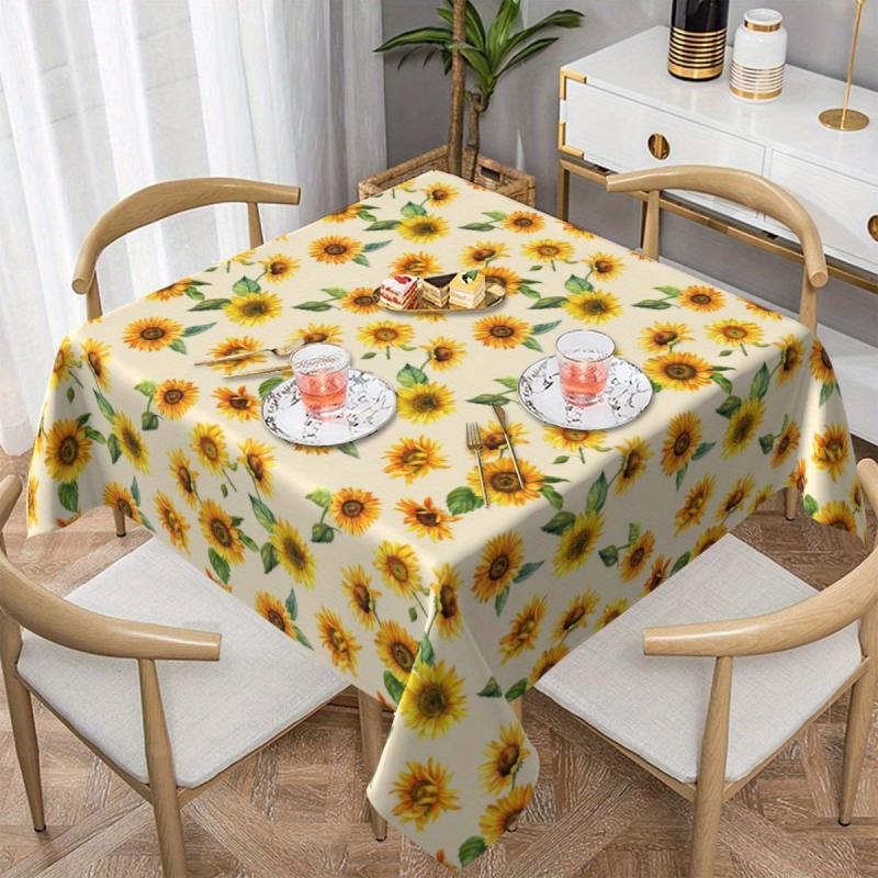 Floral Printed PVC Tablecloth Waterproof Table Cover Home Decor