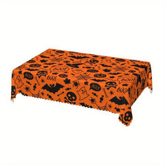 Embossed Pumpkin Ghost Print Halloween Tablecloth Stain Resistant