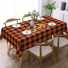 Embossed Pumpkin Ghost Print Halloween Tablecloth Stain Resistant