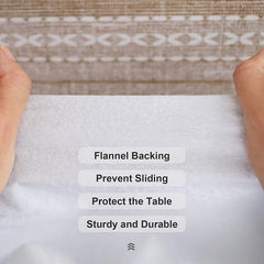 Waterproof PVC Tablecloth Brown Striped Tablecloth