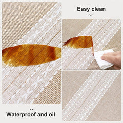 Waterproof PVC Tablecloth Brown Striped Tablecloth