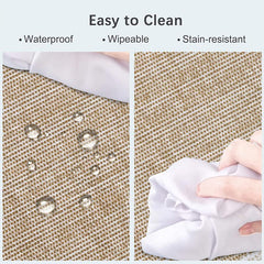 Waterproof PVC Tablecloth Brown Striped Tablecloth