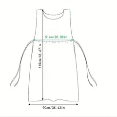 Retro Plaid Dress Style Apron With Pockets Adjustable Stain Resistant Vest Apron