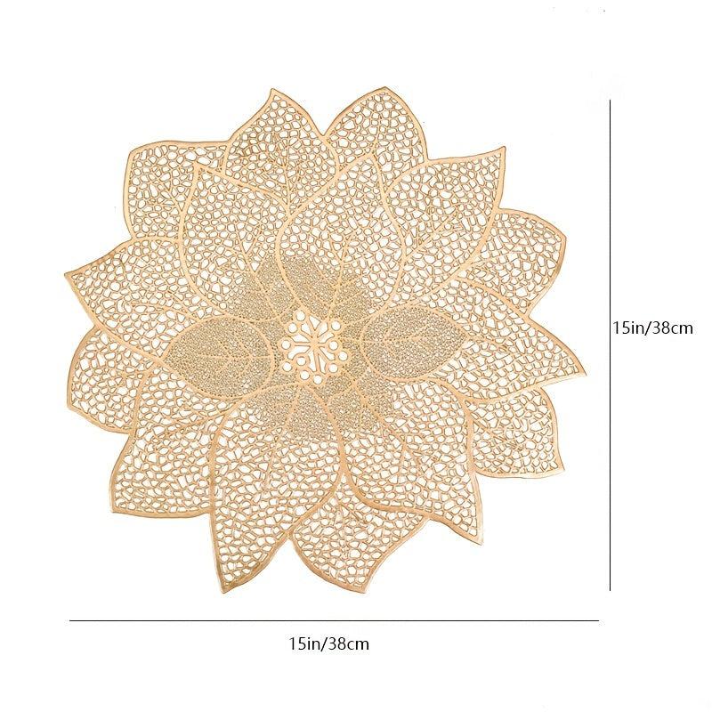 1pc Flower Shaped PVC Place Mat Waterproof Heat Insulation Table Mat