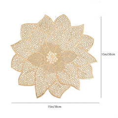1pc Flower Shaped PVC Place Mat Waterproof Heat Insulation Table Mat