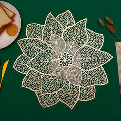 1pc Flower Shaped PVC Place Mat Waterproof Heat Insulation Table Mat