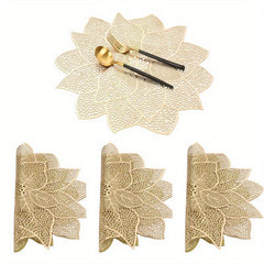 1pc Flower Shaped PVC Place Mat Waterproof Heat Insulation Table Mat