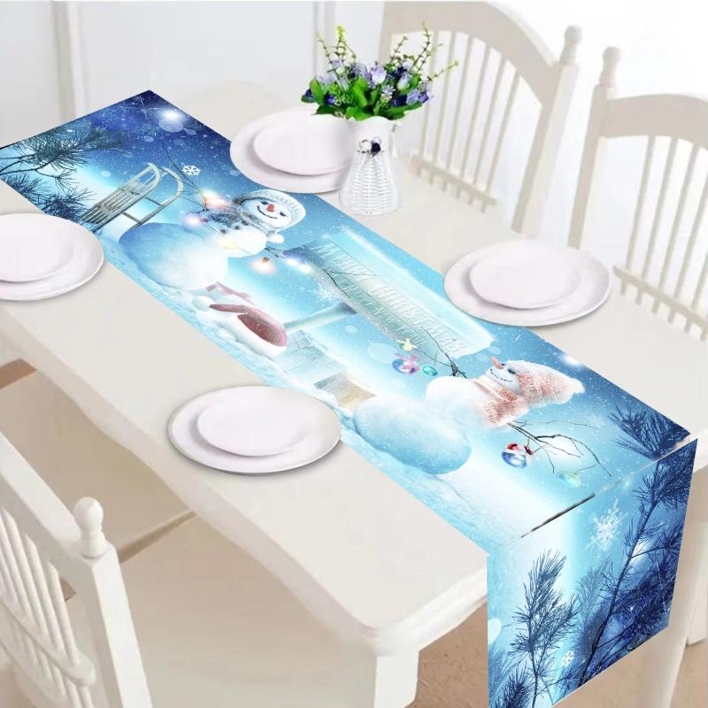 Polyester Merry Christmas Table Runner Winter Xmas Seasonal Table Cover