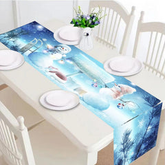 Polyester Merry Christmas Table Runner Winter Xmas Seasonal Table Cover