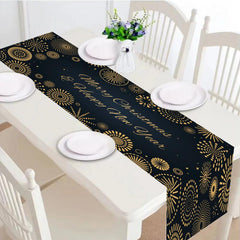 Polyester Table Runner Merry Christmas Tree Pattern Table Cover Holiday Decor