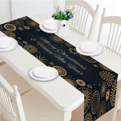 Polyester Table Runner Merry Christmas Tree Pattern Table Cover Holiday Decor