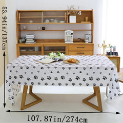 Dog Paw Print Tablecloth Waterproof Birthday Party Decor