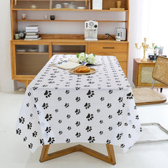 Dog Paw Print Tablecloth Waterproof Birthday Party Decor