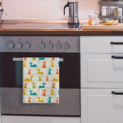 2pcs Cat Pattern Hand Towels Microfiber Absorbent Cleaning Pad