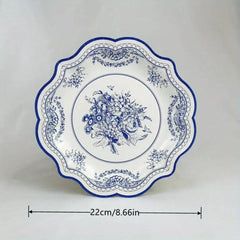 8pcs Flower Porcelain Disposable Party Paper Plate