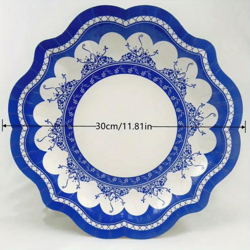 8pcs Flower Porcelain Disposable Party Paper Plate