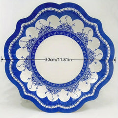 8pcs Flower Porcelain Disposable Party Paper Plate