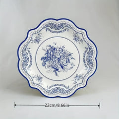 8pcs Flower Porcelain Disposable Party Paper Plate