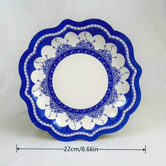 8pcs Flower Porcelain Disposable Party Paper Plate