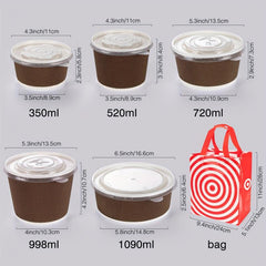 5pcs Disposable Soup Container With Lid Take Out Food Container