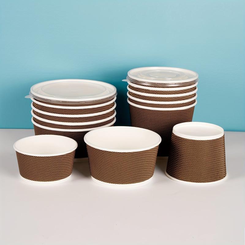 5pcs Disposable Soup Container With Lid Take Out Food Container