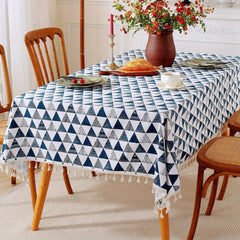 Triangle Tassel Tablecloth for Picnics Camp Weddin